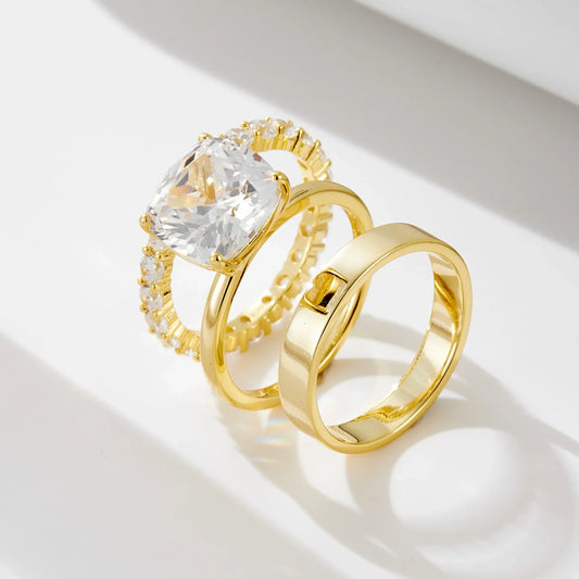 Cushion Cut Engagement Band Ring Set | Vivianne Rae