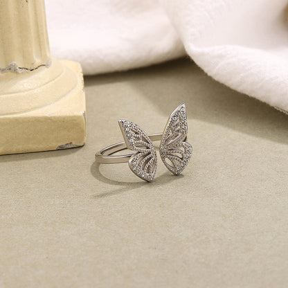 Gold Plated Sterling Silver Butterfly Ring