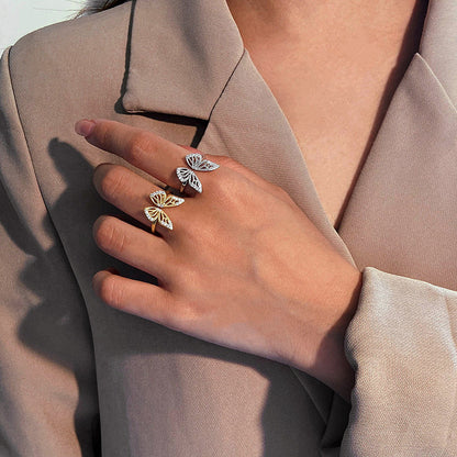 Gold Plated Sterling Silver Butterfly Ring