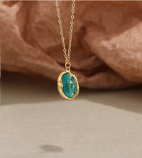 Gold Plated Sterling Silver Enamel MoonStar Necklace