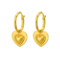Pink Crystal Heart Convertible Hoop Earrings