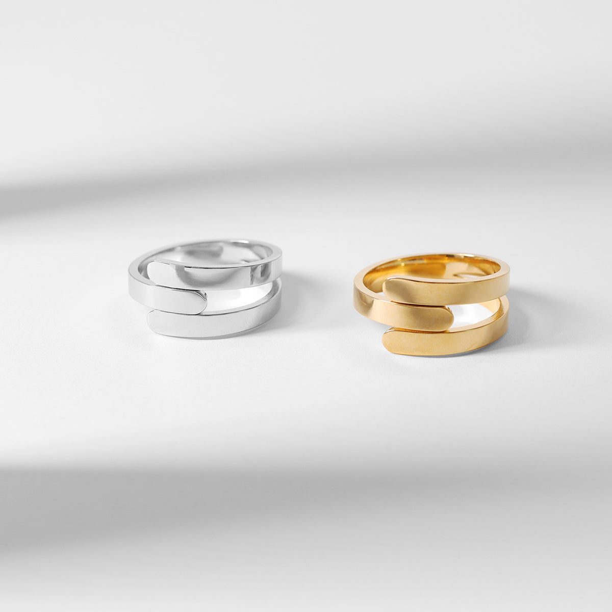 18K Gold PVD 3-Name Wrap Ring