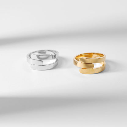 18K Gold PVD 3-Name Wrap Ring